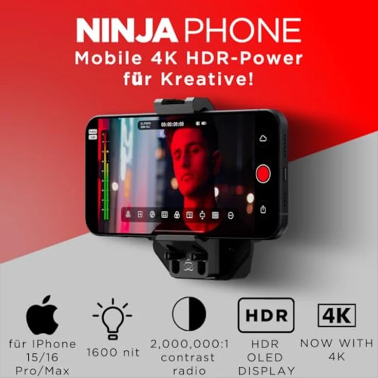 ATOMOS Ninja Phone, Smartphone Zubehör für ProRes Aufnahmen mit HDMI-Kameras, schwarz – Bild 2