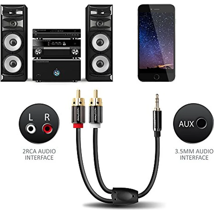 DELEYCON MK-MK157 - Audio Kabel, 3,5 mm Klinkenstecker auf 2x Cinch Stecker, 5 m (MK-MK157) – Bild 9