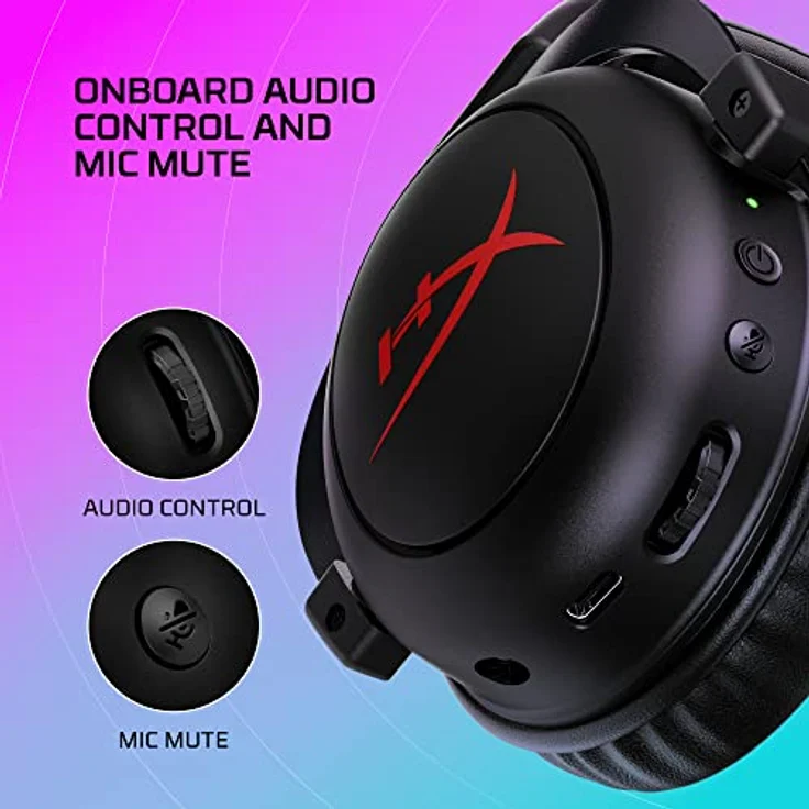 HyperX Cloud II Core Wireless - Gaming Headset for PC, DTS Headphone:X Spatial Audio, Memory Foam Ear Pads, Black – Bild 5