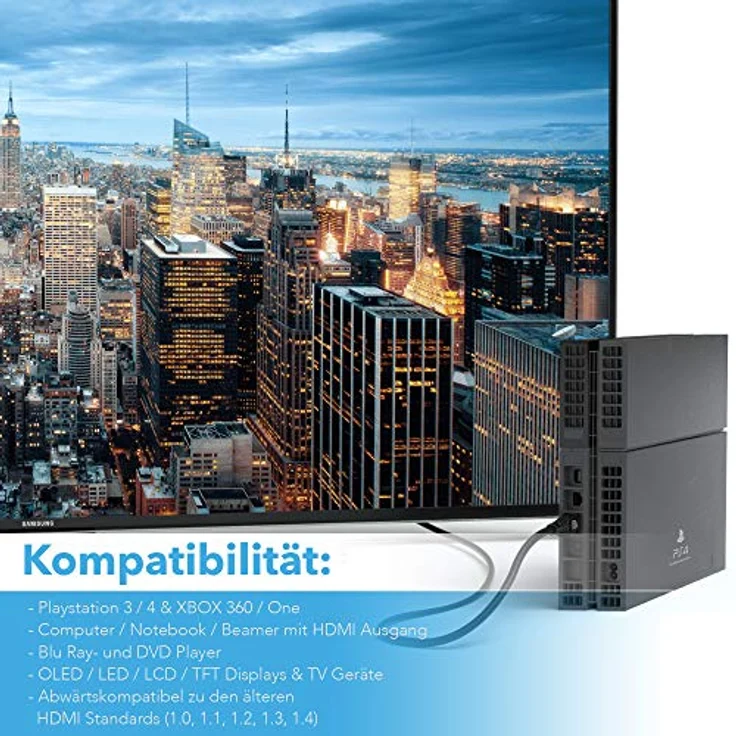 JAMEGA - 10m HDMI Kabel 2.0 - High Speed mit Ethernet - Ultra HD 4K 60Hz 4:2:0 HDR HDCP ARC CEC 3D 1080p Full HD Dolby Vision 16GBit s - Nylon Kabel 3 Fach geschirmt - Black Series – Bild 4