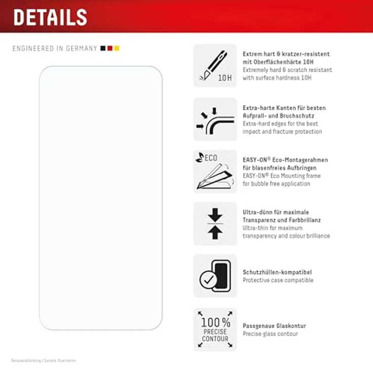 Displex Schutzglas 2D/Clear (10H) für Samsung Galaxy A36, Kratzer-resistente Displayschutzfolie mit Eco-Montagerahmen, Tempered Glas, hüllenfreundlich – Bild 2