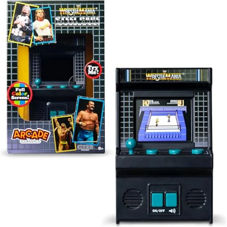 Basic Fun WWE - Classic Mini Arcade, Retro-Wrestling-Spiel mit 10 WWE Legends, Joystick-Steuerung und Vollfarb-Bildschirm – Bild 8