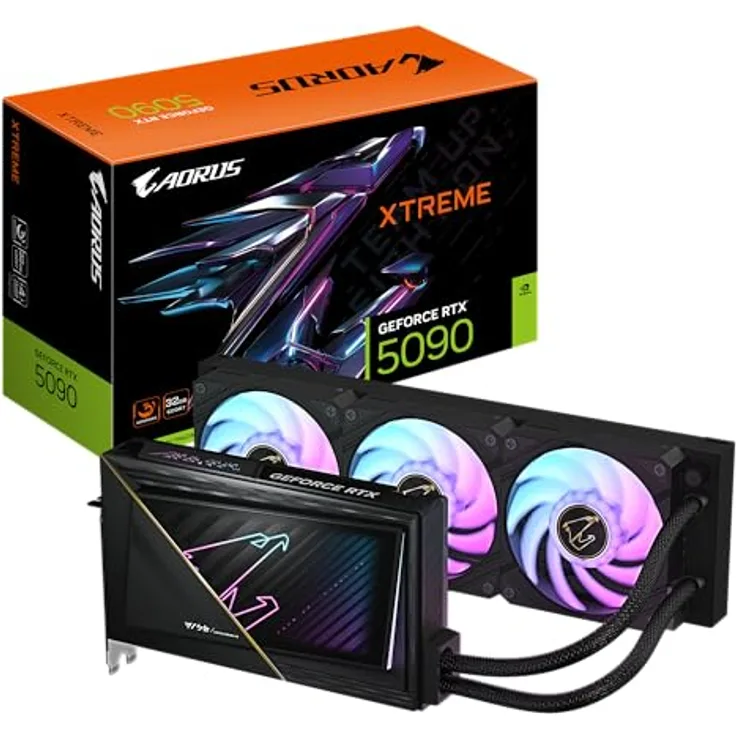 Gigabyte GeForce RTX 5090 AORUS MASTER 32GB GDDR7 Reflex 2 RTX AI DLSS4, Next-Gen-Grafikkarte mit 32 GB Grafikspeicher, PCI Express 5.0 Schnittstelle und aktiver Kühlung, schwarz