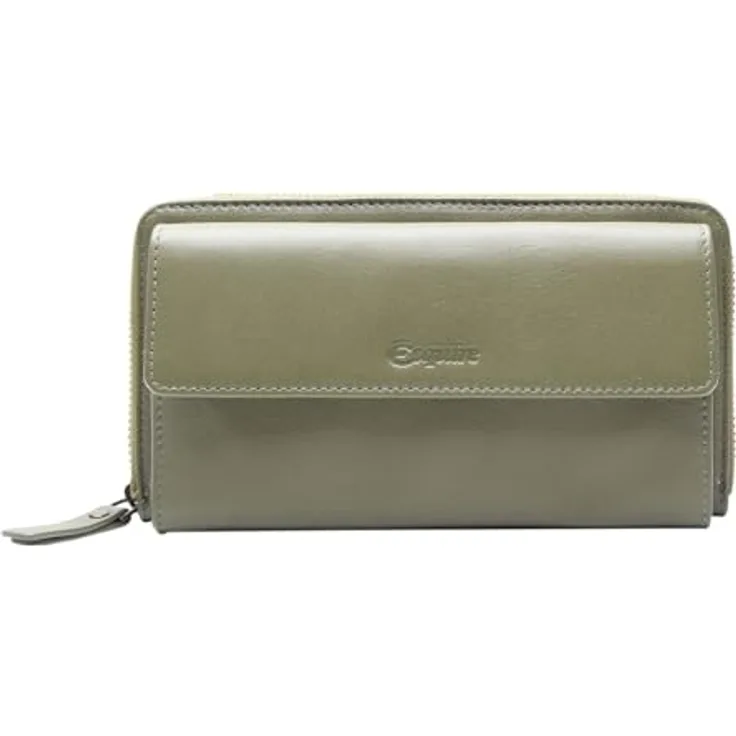 Esquire Peru Handytasche, 19 cm Leder in Olivgrün mit schlanker Bauform