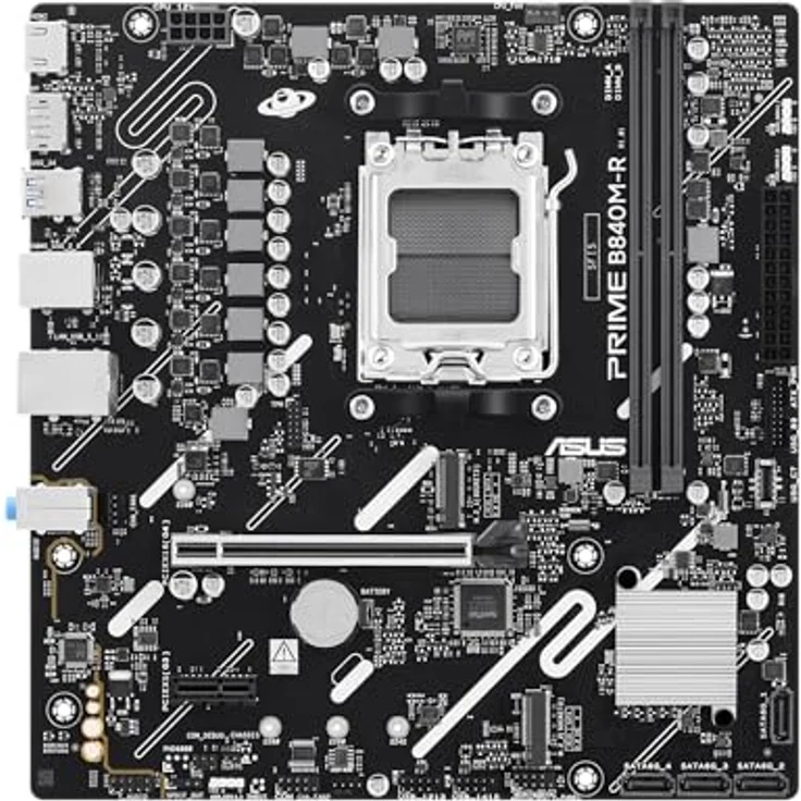 Asus Prime B840M-R, Mainboard mit AM5 Sockel, unterstützt AMD Ryzen 9000/8000/7000, bis zu 128 GB DDR5, 6 Speicherlaufwerke, RAID-Unterstützung – Bild 2