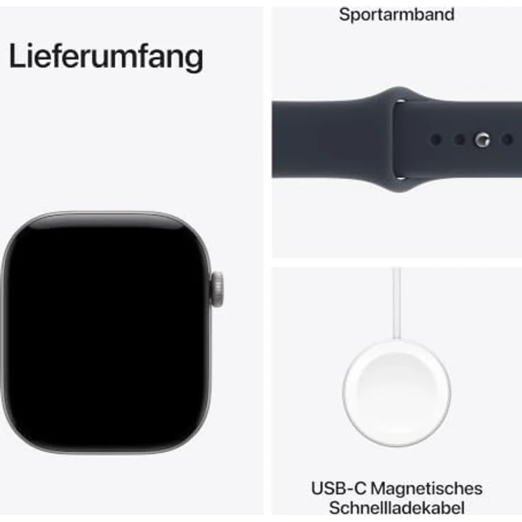 Apple Watch Series 12, 46mm Smartwatch mit Space Grau Aluminiumgehäuse, Navyblau Sport Band und Gesundheits-Tracker – Bild 7