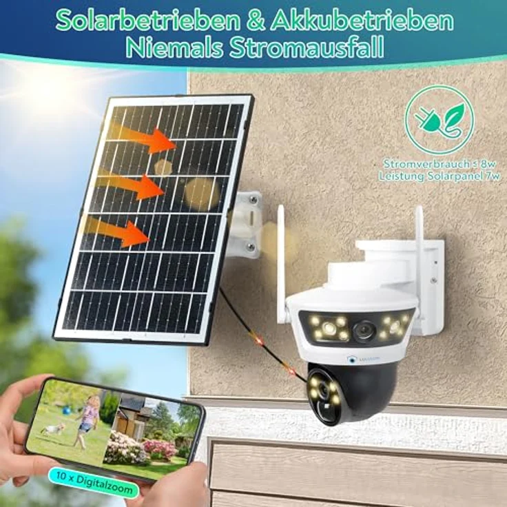LUVISION Überwachungskamera LV-G-2032 4G / LTE PTZ Solar Kamera 2 Objektive, Bewegungsverfolgung, 2-Wege-Audio, 10x Zoom Digital, Cloud, Mobilfunk – Bild 7
