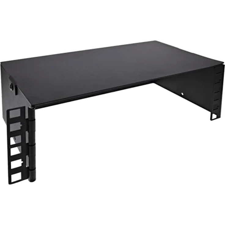 InLine 10 Zoll Mini Rack, Wandmontage mit 2HE, stabile Metallhalterung, pulverbeschichtet schwarz, 15,2 cm tief, Ideal für Netzwerkkomponenten, 10102B – Bild 2