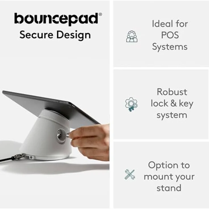 BOUNCEPAD Click - universelle und sichere Tischhalterung/Dockingstation kompatibel mit iPad und Tablet, schwarz – Bild 5