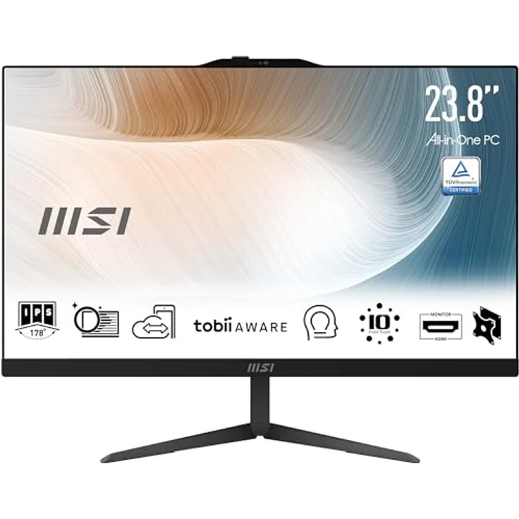 MSI Modern AM242 12M-1244IT AIO Desktop, 23.8" FHD IPS, Intel Core i5-1235U, 8GB RAM, 512GB SSD, integrierte Webcam, inkl. Tastatur und Maus, Windows – Bild 1
