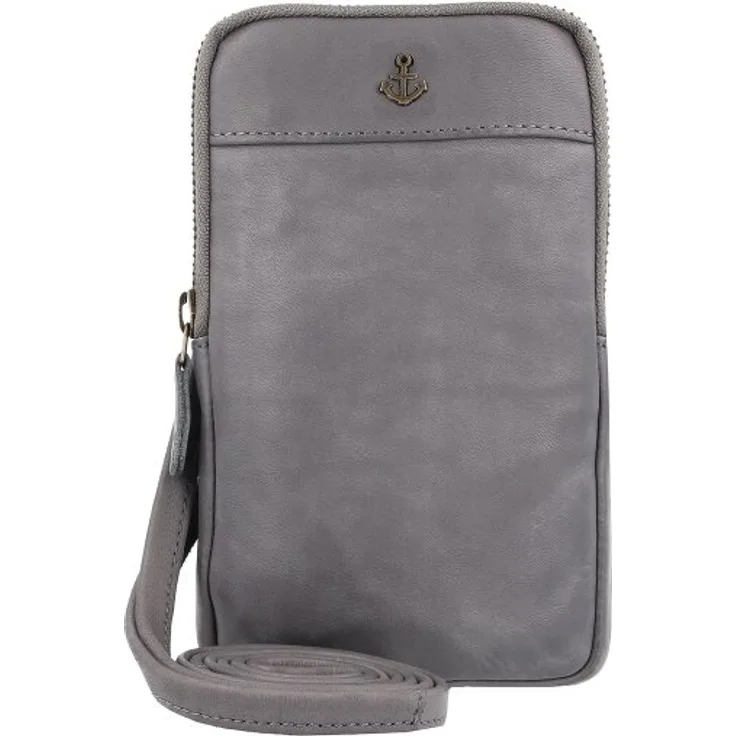 Harbour 2nd Anchor Love Benita, Handytasche aus 100% Leder, grau, 11 cm x 1 cm x 16.5 cm