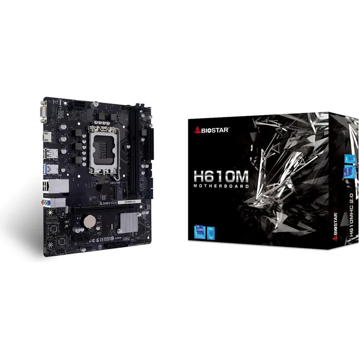 Biostar H610MHC 2.0, mATX Mainboard für Intel S1700, DDR4 Unterstützung