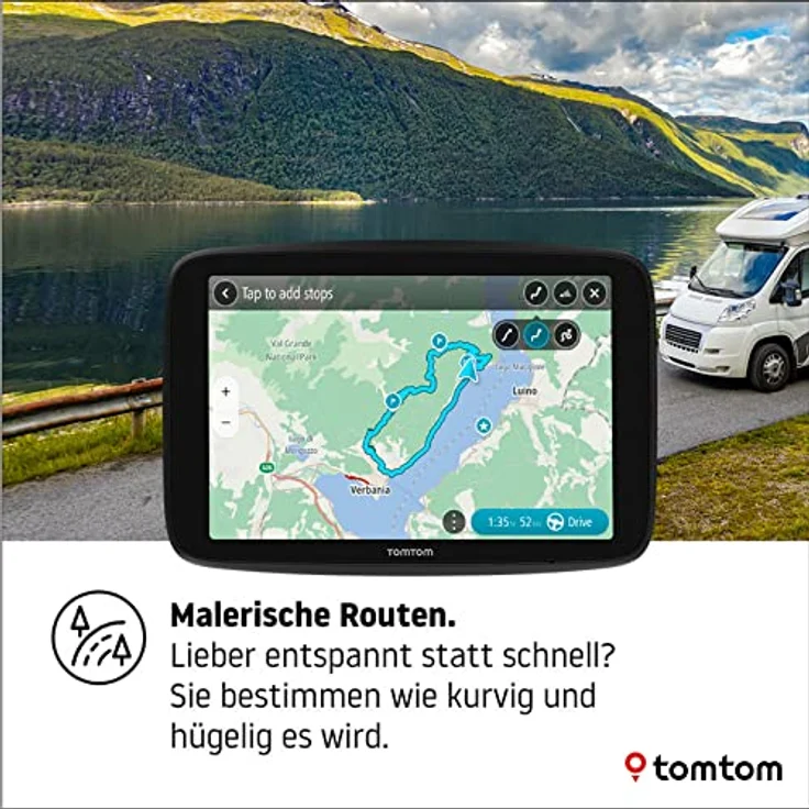TomTom Camping Navi GO Camper Max (7 Zoll HD-Display, Sonderziele für Wohnmobil- und Wohnwagen, Updates über Wi-Fi, Stauvermeidung dank TomTom Traffic, Karten-Updates Welt) – Bild 5