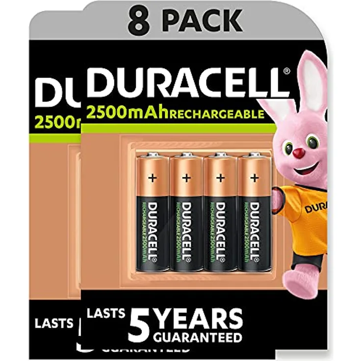 Duracell Rechargeable AA 2500 mAh Mignon Akku Batterien HR6, 8er Pack [Amazon exclusive]
