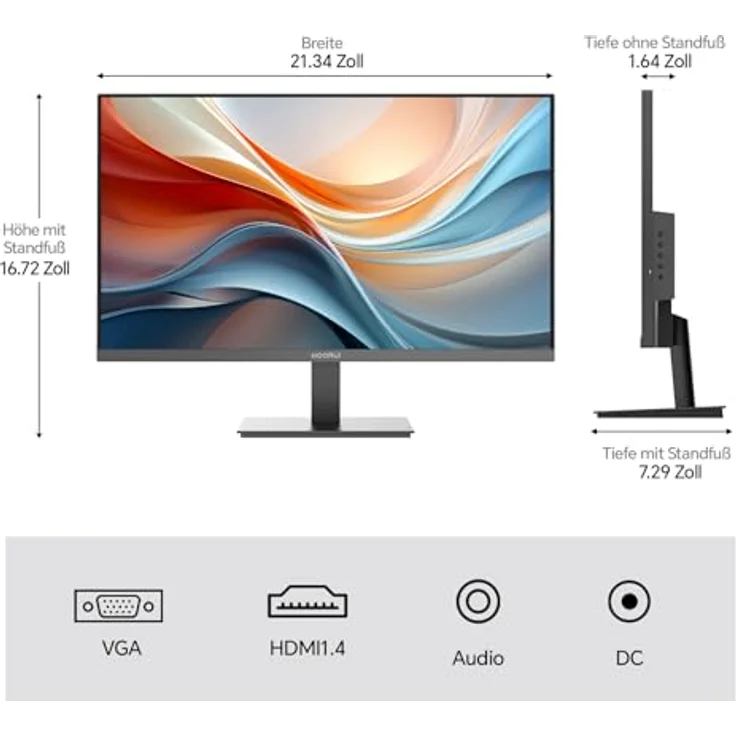 KOORUI E2411K 24 Zoll Monitor, 144Hz FHD IPS Bildschirm, 99% sRGB, Adaptive Sync, VESA 100x100mm, Augenfreundlich – Bild 5