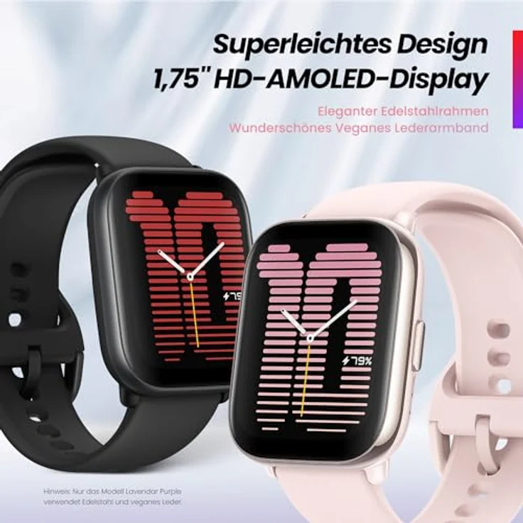 Amazfit Active Smartwatch mit AI-Fitness-Trainer, Dual-Band GPS, Routennavigation, Bluetooth-Anruf, Musikspeicher, 14-Tage-Akku, 1,75" AMOLED-Display & Alexa-fähig, Zepp Coach, Petal Pink – Bild 3