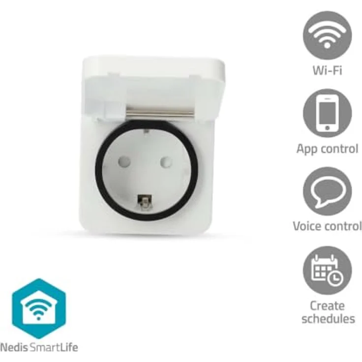 Nedis SmartLife Smart Stecker, Wi-Fi IP44 3680 W, spritzwassergeschützt, Temperaturbereich -25 bis 55 °C, kompatibel mit Android™ und iOS – Bild 2
