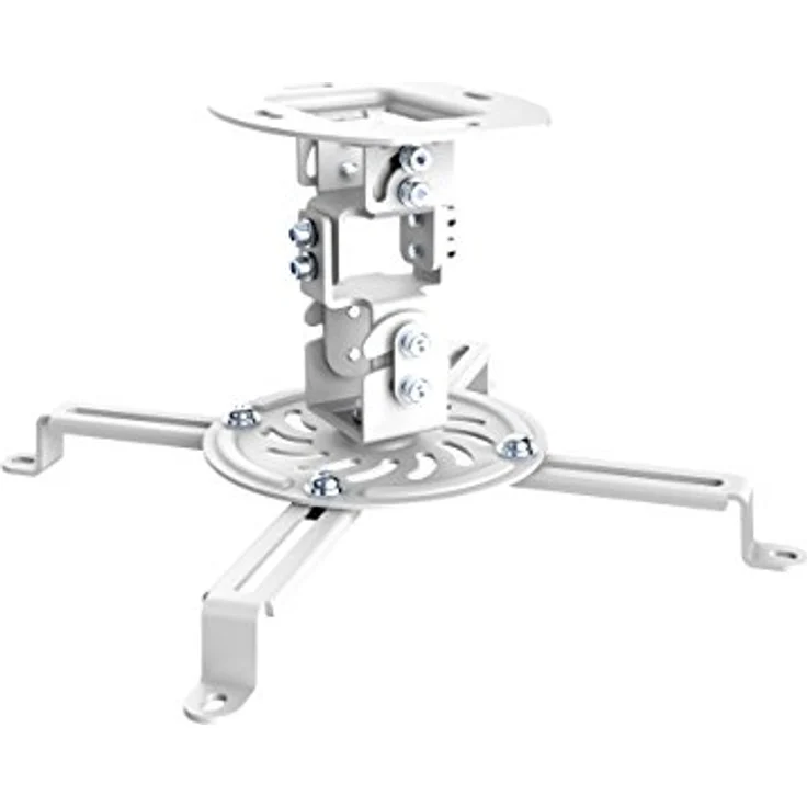 conecto CC50280 Deckenhalterung für Beamer, neigbar -15° bis +15°, schwenkbar 360°, drehbar 360°, Deckenabstand 150mm, Traglast max. 13,5kg, universeller Montagebereich 54-320 mm, weiß – Bild 2