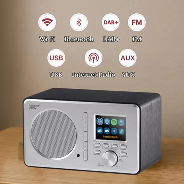 Ferguson Regent i200s, Internetradio WLAN Radio mit Bluetooth, DAB/DAB+/FM, Radiowecker, Equalizer, Farbdisplay, USB, AUX-IN, App-Steuerung, Fernbedienung – Bild 2