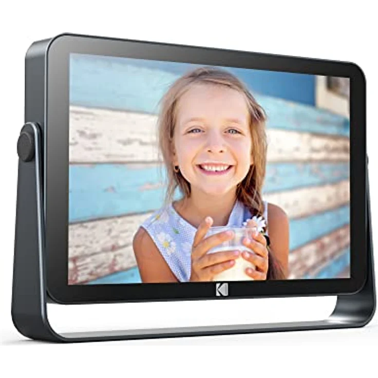 KODAK Digitaler Bilderrahmen 10 Zoll, WiFi 6, Touchscreen Full HD 1200 x 1920, 32 GB Speicher, Akku 3800 mAh, Diashow & Musik, Wetter-Updates – Schwarz – Bild 2
