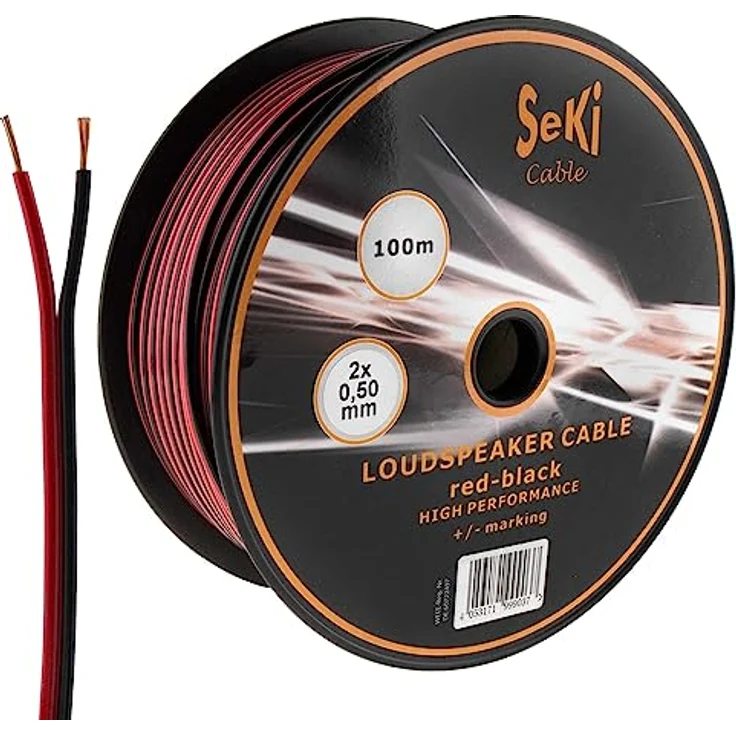 Lautsprecherkabel 2x0,50mm2 - 100m - rot-schwarz - CCA - Audiokabel - Boxenkabel – Bild 2