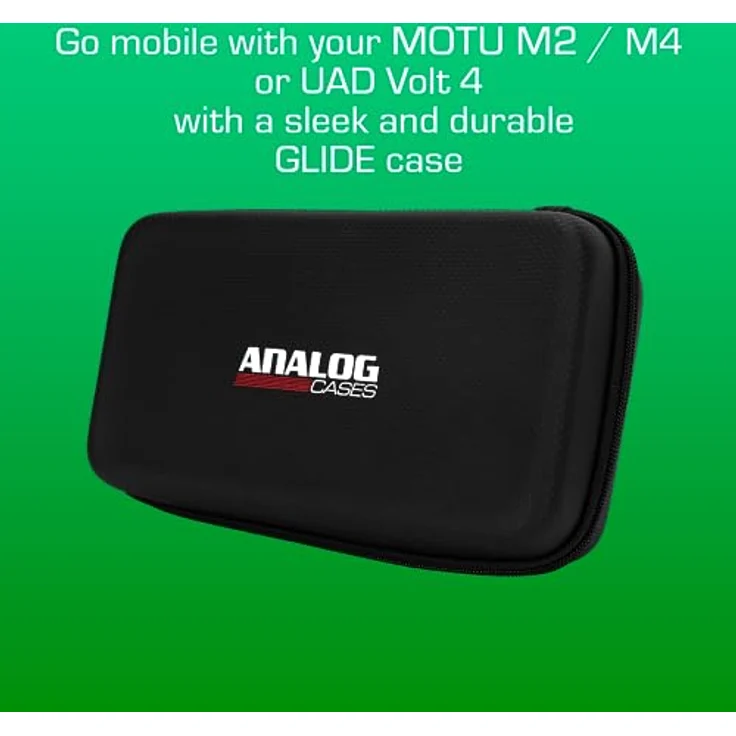 Analog Cases GLIDE Case für Motu M2 oder M4, Premium Schutzhülle (perfekte Passform, hochwertiges Material, umlaufender Reißverschluss, Kabelfach), Schwarz – Bild 2