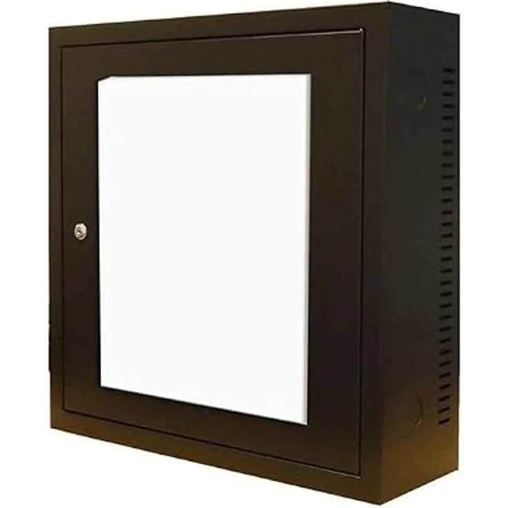 DSIT Wandgehäuse 3HE, Wandschrank mit Glastür, 185mm tief, 600x600mm, inkl. 2 Schlüssel und Schwerlast-Anker – Bild 1