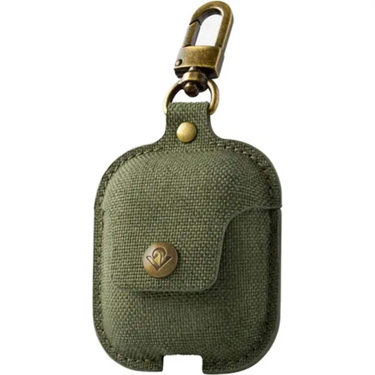 TwelveSouth AirSnap Stofftasche für  AirPods Olive Green (Kopfhörer Hülle), Kopfhörertasche + Schutzhülle, Grün