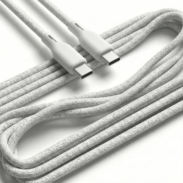 UPSTRÖM ËSSENTIALS CC250-100W-E, 2,5 m USB-C auf USB-C Ladekabel, 0,48 Gbit/s, Schnellladung, Weiß – Bild 8