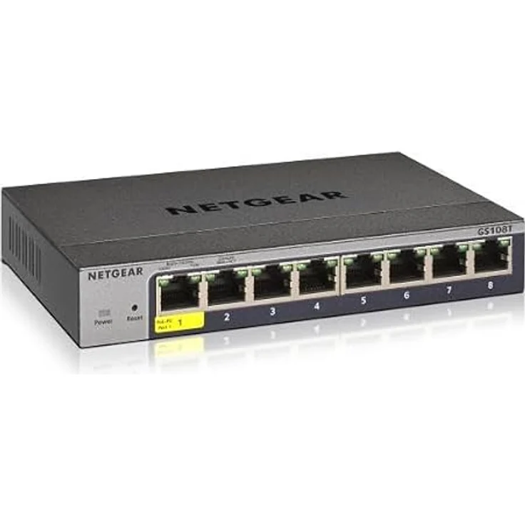 Netgear GS108T 8-Port Gigabit Ethernet LAN Switch Smart Managed Pro (1x PD-Port, flexibles Management lokal oder Remote per Insight Cloud, lüfterloses Metallgehäuse, mit ProSAFE Lifetime-) – Bild 3
