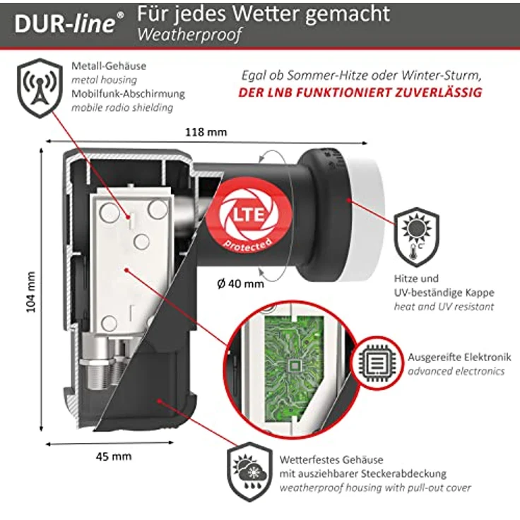 DUR-LINE DURLINE 11092 - Ultra Quattro LNB (11092) – Bild 2