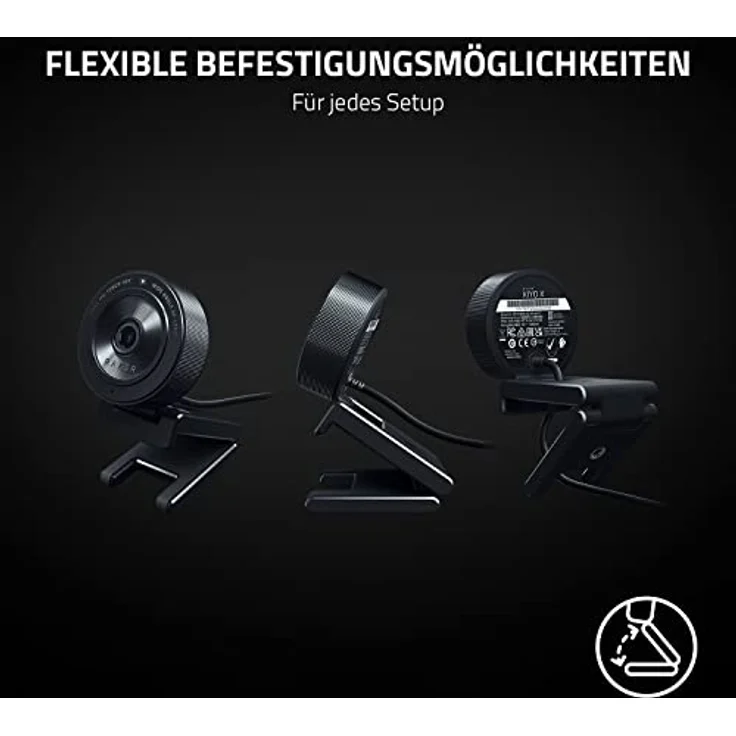 Razer Kiyo X - USB-Webcam für Streaming in Full-HD (1080p 30 FPS oder 720p 60 FPS, Autofokus, Plug + Play, vollständig anpassbare Einstellungen, flexibel zu befestigen) Schwarz – Bild 5