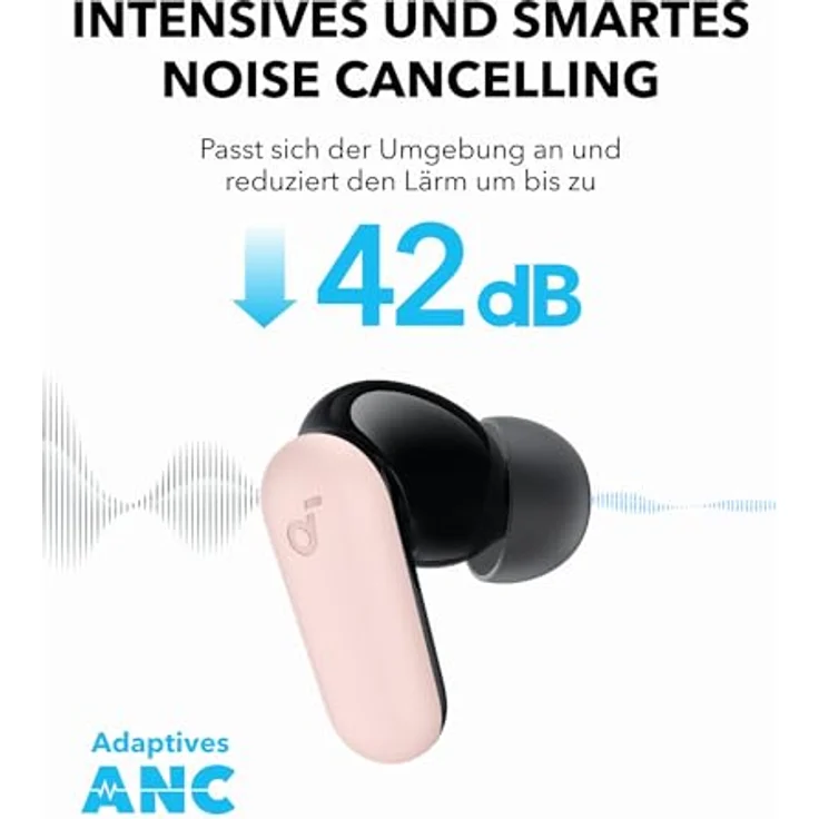 soundcore P30i Rosa, kabellose Kopfhörer mit ANC, 40h Akkulaufzeit, IP54-zertifiziert – Bild 3