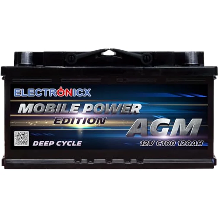 Electronicx Mobile Edition AGM Batterie 120AH, 12V Versorgungsbatterie für Wohnmobil, Boot, Solar & Freizeit, wartungsfrei, hohe Zyklenfestigkeit, temperaturbeständig bis 60°C – Bild 3