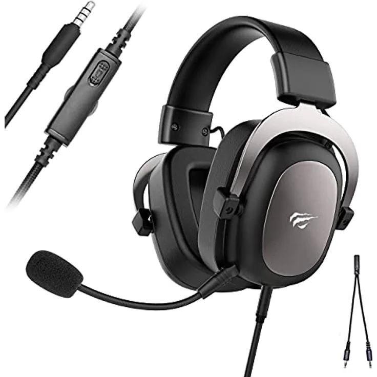 havit Gaming-Kopfhörer Stereo-Metallic-Eingang 3,5 mm für PS4 HV-H2002D Schwarz, Universale