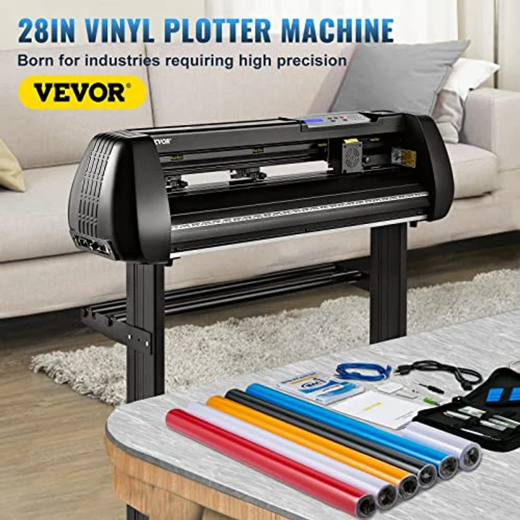VEVOR Schneideplotter 720 mm mit 20-800 mm/s Schneidgeschwindigkeit, 3 Klingen, Bluetooth, LCD-Display und 5 Vinylrollen für Schilder & Dekorationen – Bild 2