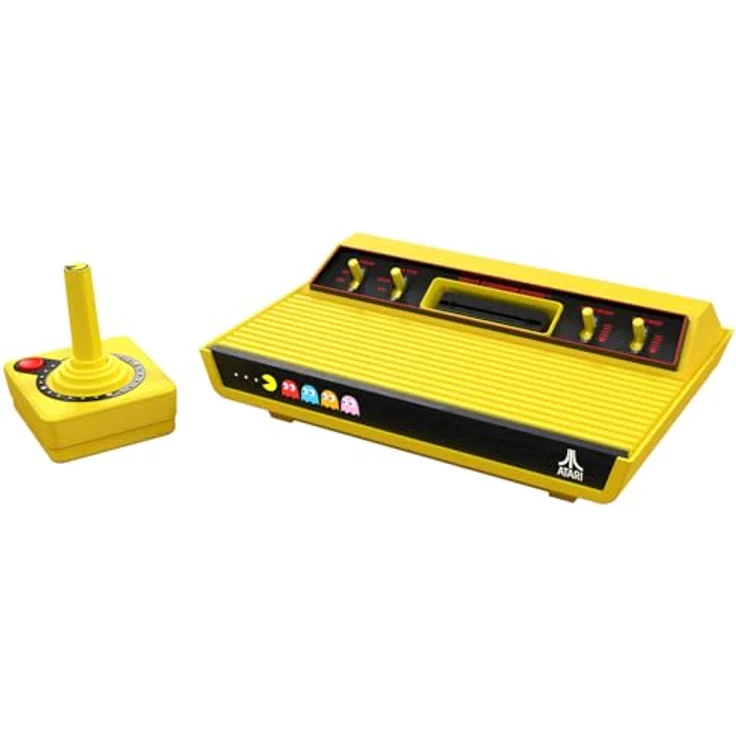 PLAION Atari 2600+ Pac-Man Edition, Retro-Konsole mit 2 Controller-Anschlüssen, inkl. 1 CX40+ Wireless Joystick und PAC-MAN Double Feature Cartridge – Bild 2