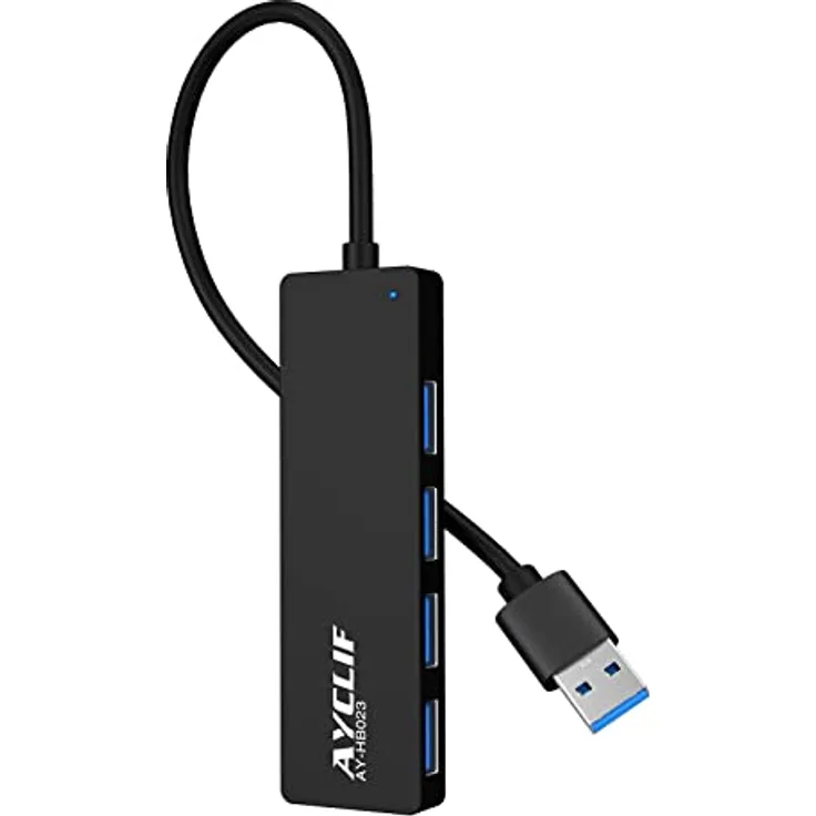 AYCLIF 4 Port USB Hub, USB 3.0 Hub Ultra-Slim für iMac Pro/MacBook Pro/Mac Mini/Surface Pro/XPS/Notebook PC
