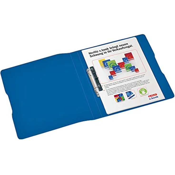 Herlitz Aktenordner Herlitz Ringbuch/PP/DIN A4/16mm Füllhöhe/opak blau – Bild 4
