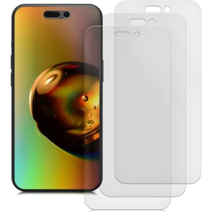 kwmobile 3X Folie matt kompatibel mit Apple iPhone 16 Pro Max - Displayschutzfolie Schutzfolie - entspiegelnde Displayfolie, transparent – Bild 4