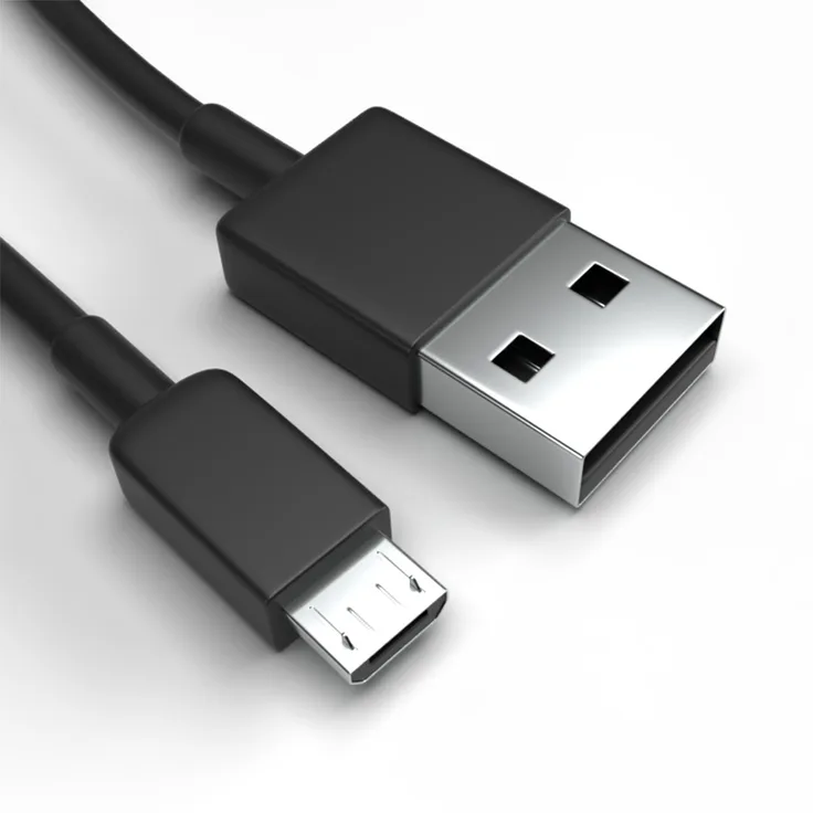 Justcom Micro-USB Ladekabel für Samsung Galaxy Tab Iris, 2 m, Schwarz, Schnellladekabel mit 1,5 A und USB 2.0-Datenübertragung
