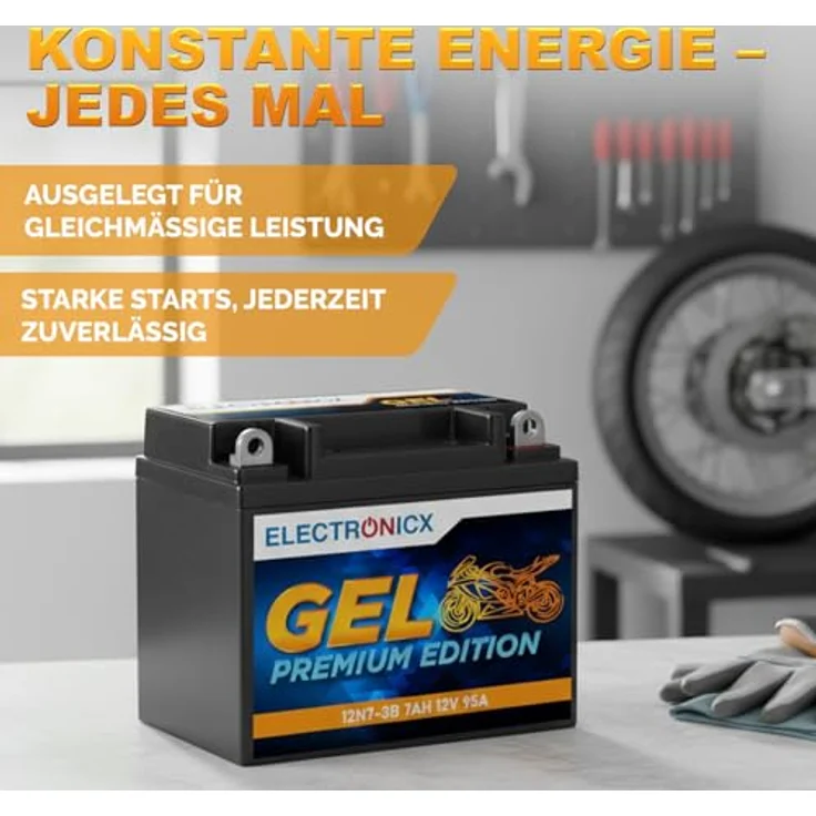 Electronicx Extreme Edition GEL Batterie 7Ah 12V für Motorrad, Roller, Quad und ATV – wartungsfrei, auslaufsicher und rüttelfest – Bild 4