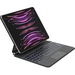 Belkin Pro Tastatur mit Hülle und magnetischem Ständer, Bluetooth-Tastatur, Multi-Gesture-Steuerung, iPad Pro 12,9", space grau