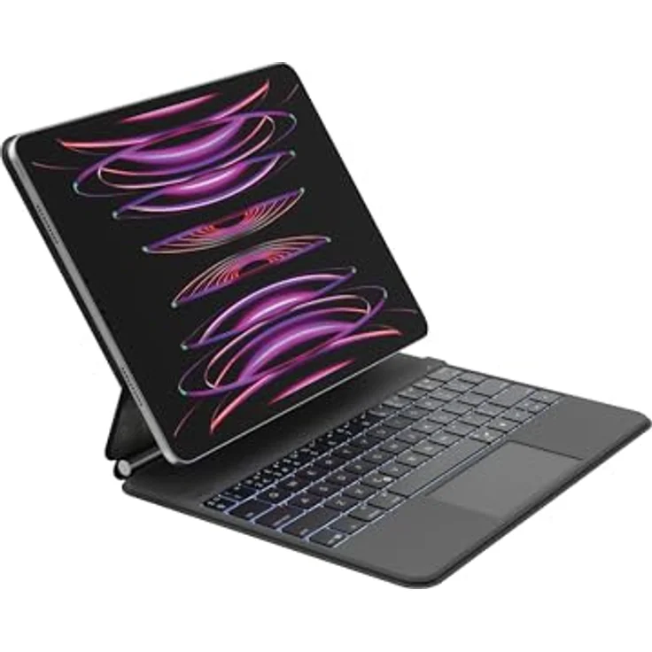 Belkin Pro Bluetooth-Tastatur mit Hülle und magnetischem Ständer, iPad Tastatur, Multi-Gesture-Steuerung, Apple Pencil magnetische Befestigung, QWERTZ, Multimedia-Tasten für iPad M4 Pro 13”, Schwarz – Bild 1