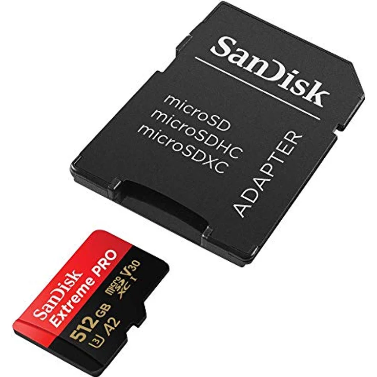 SanDisk Extreme Pro 512GB microSDXC Memory Card + SD Adapter with A2 App Performance + Rescue Pro Deluxe 170MB-s Class 10, UHS-I, U3, V30 – Bild 2