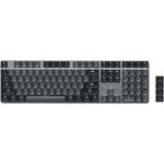 SATECHI SM3 Mechanische Tastatur, 108-Tasten Volltastatur mit weißer LED-Hintergrundbeleuchtung - Dunkelgrau/Grau, Kabelgebunden und Bluetooth-fähig