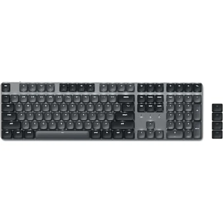 SATECHI SM3 Mechanische Tastatur, 108-Tasten Volltastatur mit weißer LED-Hintergrundbeleuchtung - Dunkelgrau/Grau, Kabelgebunden und Bluetooth-fähig – Bild 1
