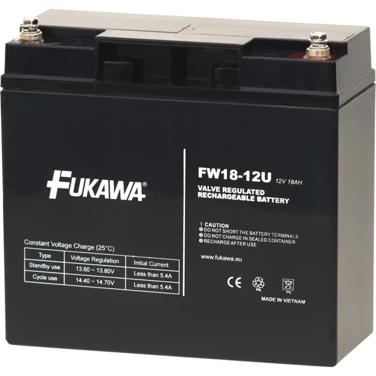 FIAMM Akumulátor FUKAWA FW 18-12U, 12V 18Ah AGM Batterie für USV-Anlagen, wartungsfrei und hermetisch dicht, Lebensdauer bis 5 Jahre