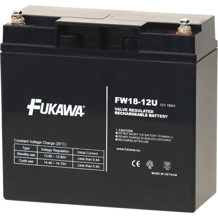 FIAMM Akumulátor FUKAWA FW 18-12U, 12V 18Ah AGM Batterie für USV-Anlagen, wartungsfrei und hermetisch dicht, Lebensdauer bis 5 Jahre
