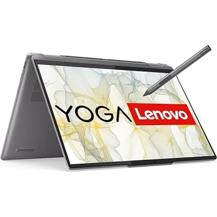 Lenovo Yoga 7 Convertible 2-in-1 Laptop  83DK0016GE | 14" WUXGA OLED Touch Display | AMD Ryzen 5 8640HS | 16GB RAM | 512GB SSD | AMD Radeon Grafik | Win11 Home | grau | inkl. Pen | 3 Monate Premium Care